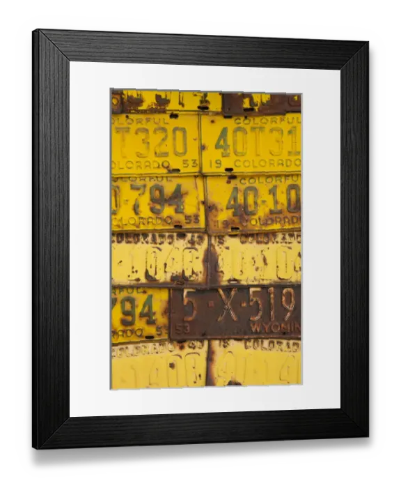 Framed Print : USA, Colorado, Crested Butte, building with license plate siding Framed Print : USA, Colorado, Crested Butte, building with license plate siding