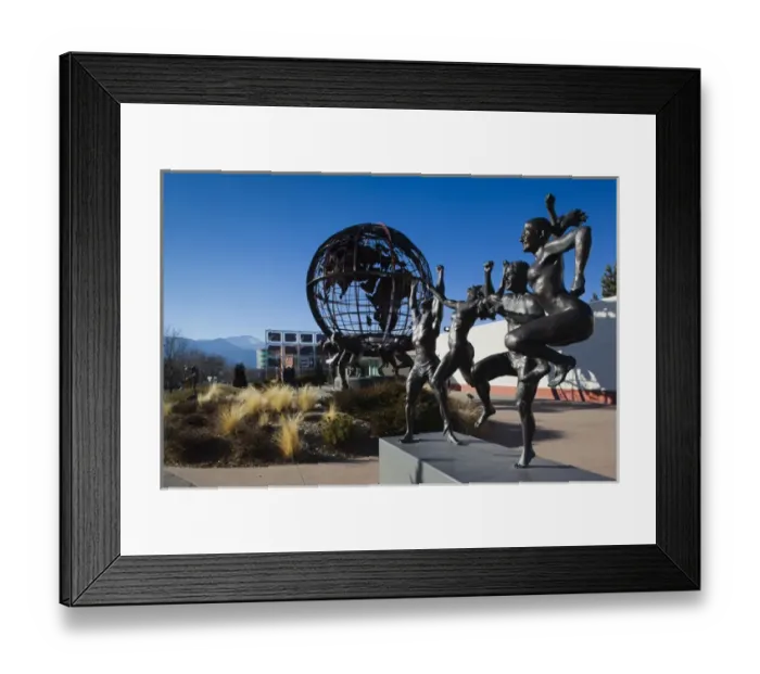Framed Print : USA, Colorado, Colorado Springs, United States Olympic Training Center, sculpture Framed Print : USA, Colorado, Colorado Springs, United States Olympic Training Center, sculpture