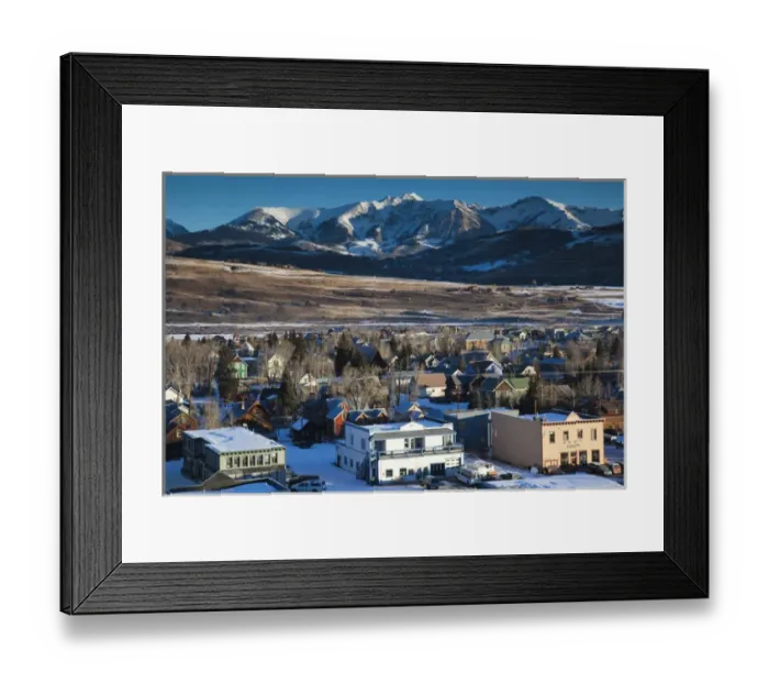 Framed Print : USA, Colorado, Crested Butte, elevated town view, morning Framed Print : USA, Colorado, Crested Butte, elevated town view, morning
