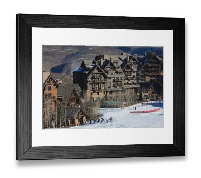 Framed Print : USA, Colorado, Beaver Creek, Ritz Carlton Hotel, elevated view