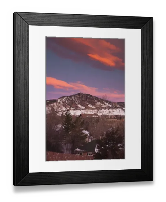 Framed Print : USA, Colorado, Boulder, winter sunrise below Flagstaff Mountain Framed Print : USA, Colorado, Boulder, winter sunrise below Flagstaff Mountain