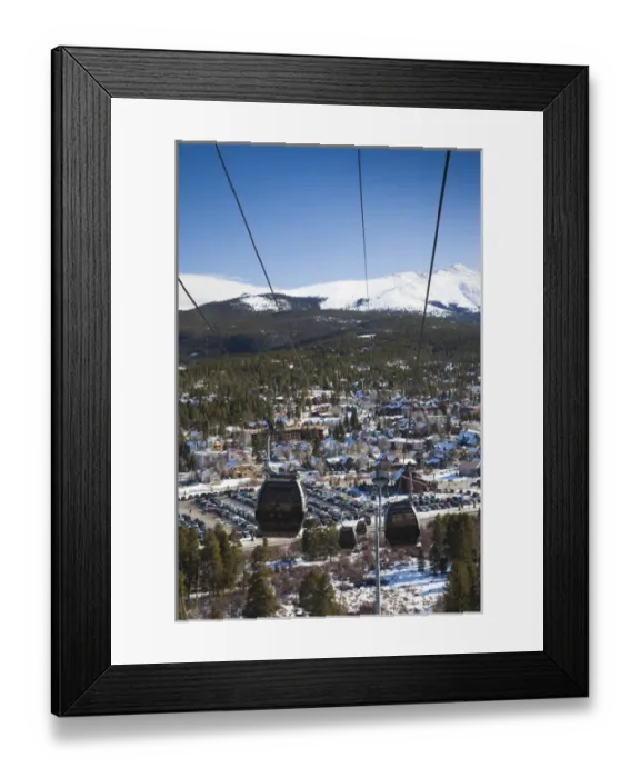 Framed Print : USA, Colorado, Breckenridge, ski lift gondolas and Mount Baldy Framed Print : USA, Colorado, Breckenridge, ski lift gondolas and Mount Baldy