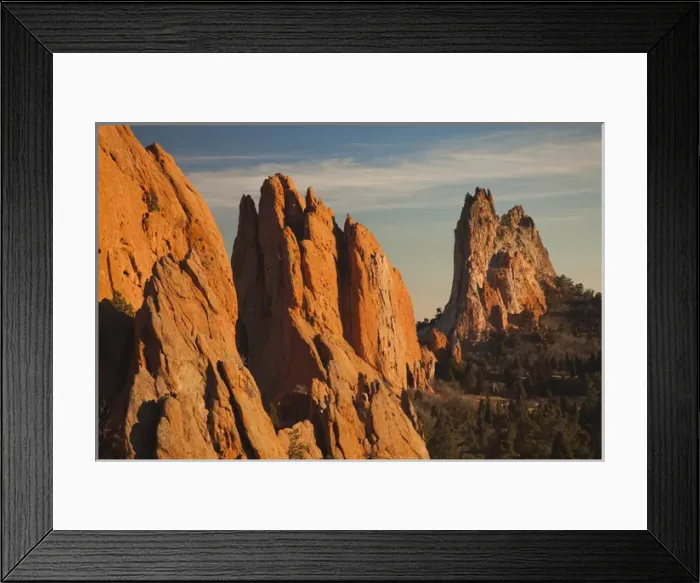 Framed Print : USA, Colorado, Colorado Springs, Garden of the Gods, rock formations at sunset Framed Print : USA, Colorado, Colorado Springs, Garden of the Gods, rock formations at sunset