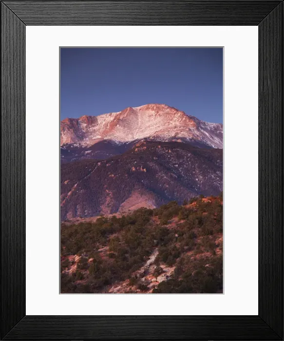 Framed Print : USA, Colorado, Colorado Springs, Garden of the Gods with view of Pikes Peak, dawn