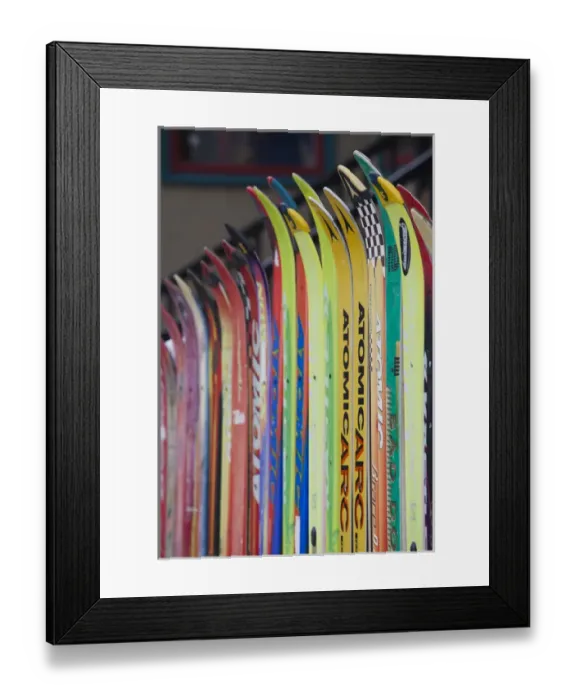 Framed Print : USA, Colorado, Crested Butte, Mount Crested Butte Ski Village, skis Framed Print : USA, Colorado, Crested Butte, Mount Crested Butte Ski Village, skis