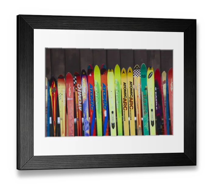 Framed Print : USA, Colorado, Crested Butte, Mount Crested Butte Ski Village, skis Framed Print : USA, Colorado, Crested Butte, Mount Crested Butte Ski Village, skis