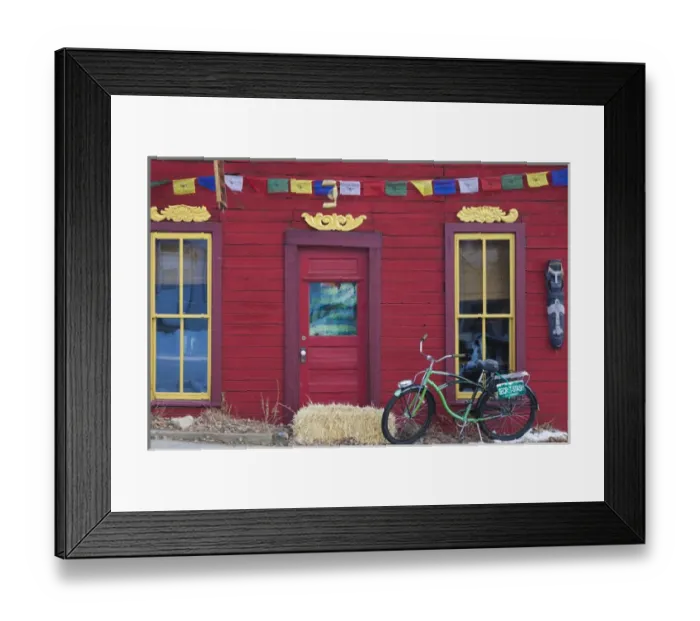 Framed Print : USA, Colorado, Crested Butte, Tibetan Prayer Flags