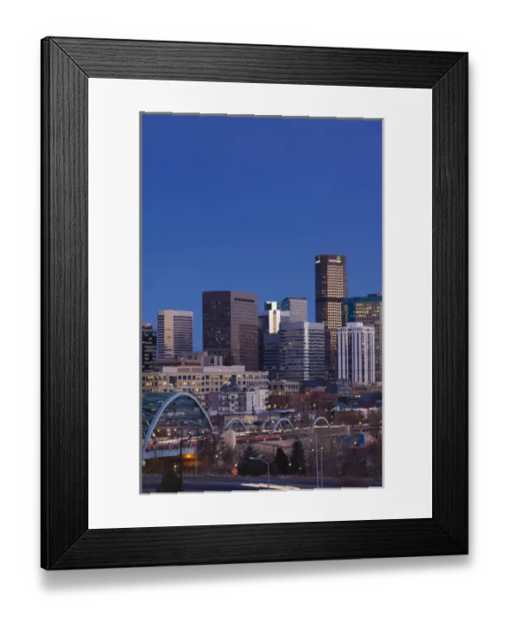 Framed Print : USA, Colorado, Denver, city view from the west, dusk Framed Print : USA, Colorado, Denver, city view from the west, dusk