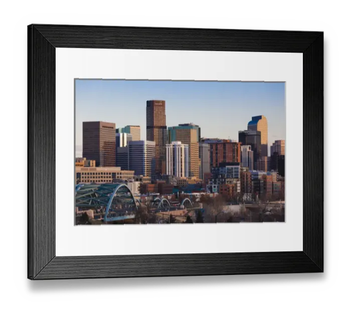 Framed Print : USA, Colorado, Denver, city view from the west, dusk Framed Print : USA, Colorado, Denver, city view from the west, dusk