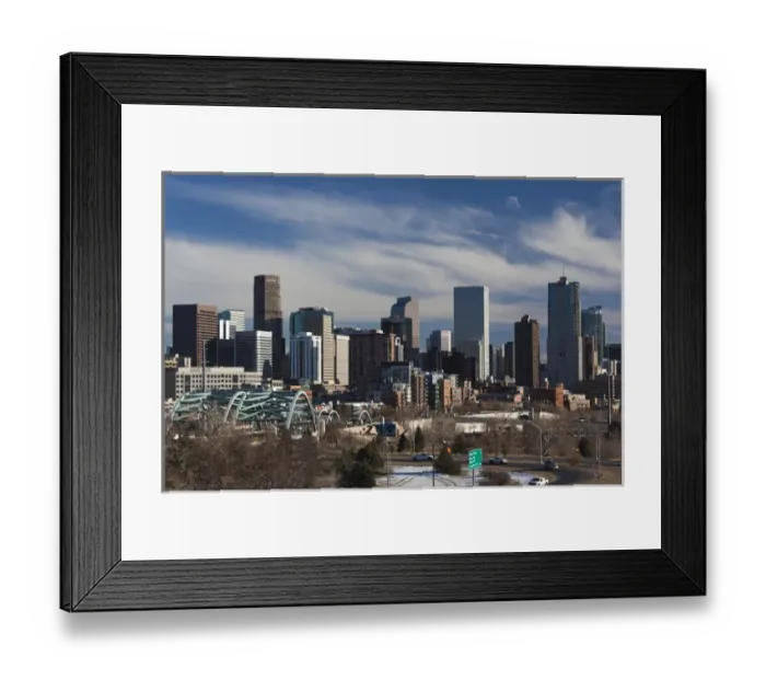 Framed Print : USA, Colorado, Denver, city view from the west, late afternoon Framed Print : USA, Colorado, Denver, city view from the west, late afternoon