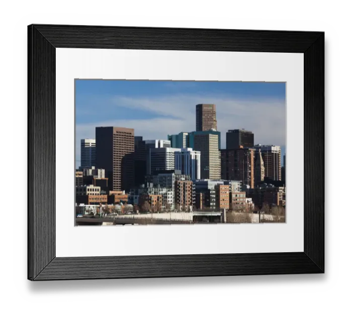 Framed Print : USA, Colorado, Denver, city view from the west, late afternoon Framed Print : USA, Colorado, Denver, city view from the west, late afternoon