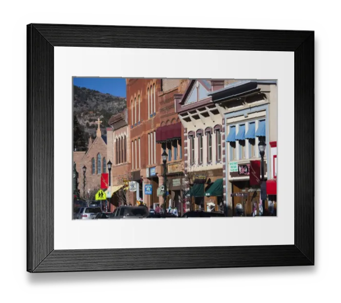 Framed Print : USA, Colorado, Manitou Springs, Manitou Avenue Framed Print : USA, Colorado, Manitou Springs, Manitou Avenue
