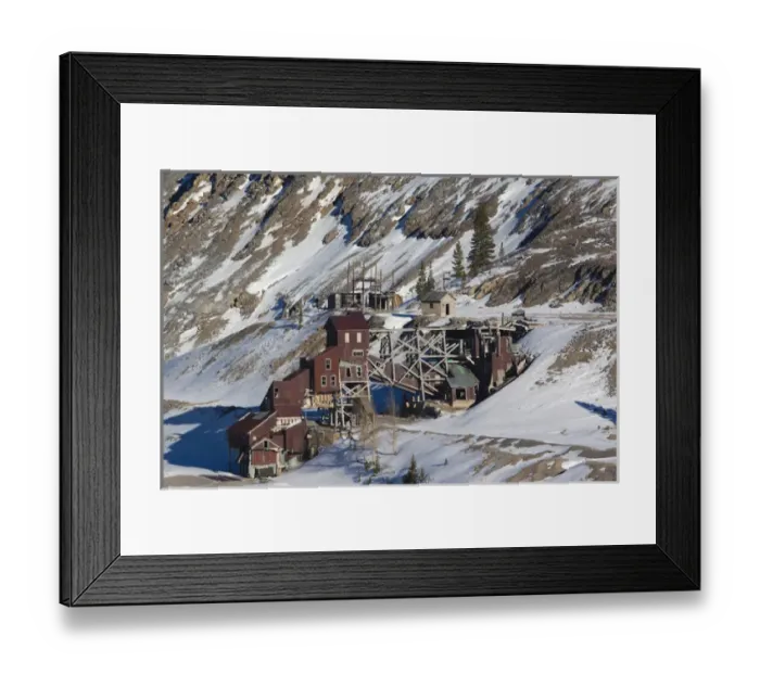 Framed Print : USA, Colorado, Monarch, ruins of the Madonna Mine, winter Framed Print : USA, Colorado, Monarch, ruins of the Madonna Mine, winter