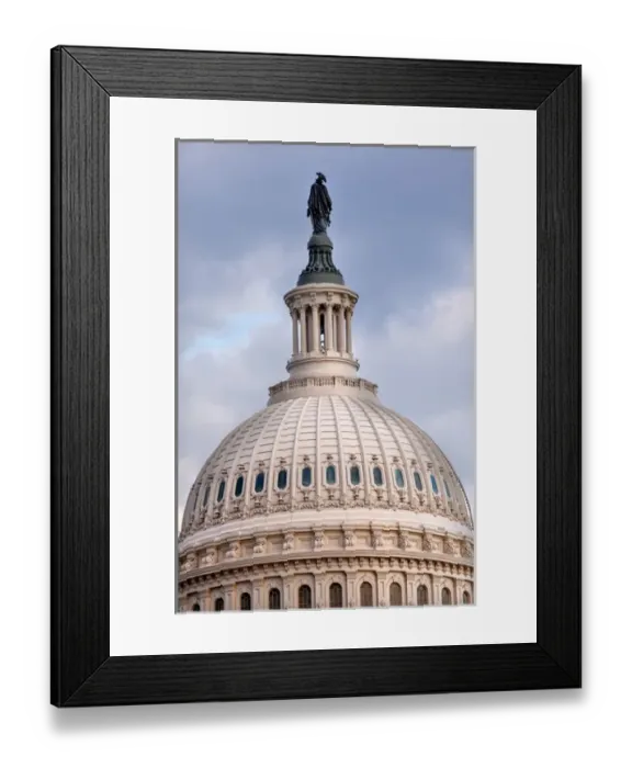 Framed Print : US Capitol Dome Congress Freedom Statue Washington DC