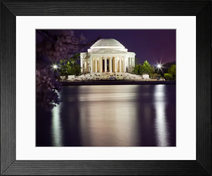 Framed Print : Jefferson Memorial Cherry Blossoms Statue and Tidal Basin in April with Reflection Framed Print : Jefferson Memorial Cherry Blossoms Statue and Tidal Basin in April with Reflection