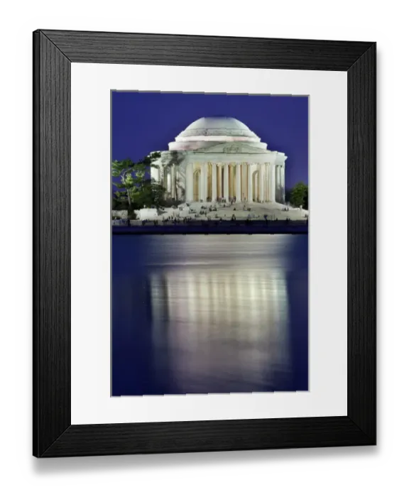 Framed Print : Jefferson Memorial and Tidal Baisn in April with Reflection Framed Print : Jefferson Memorial and Tidal Baisn in April with Reflection