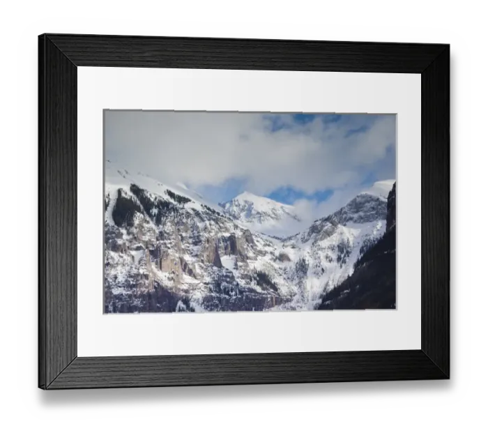 Framed Print : USA, Colorado, Telluride, Ajax Peak, winter