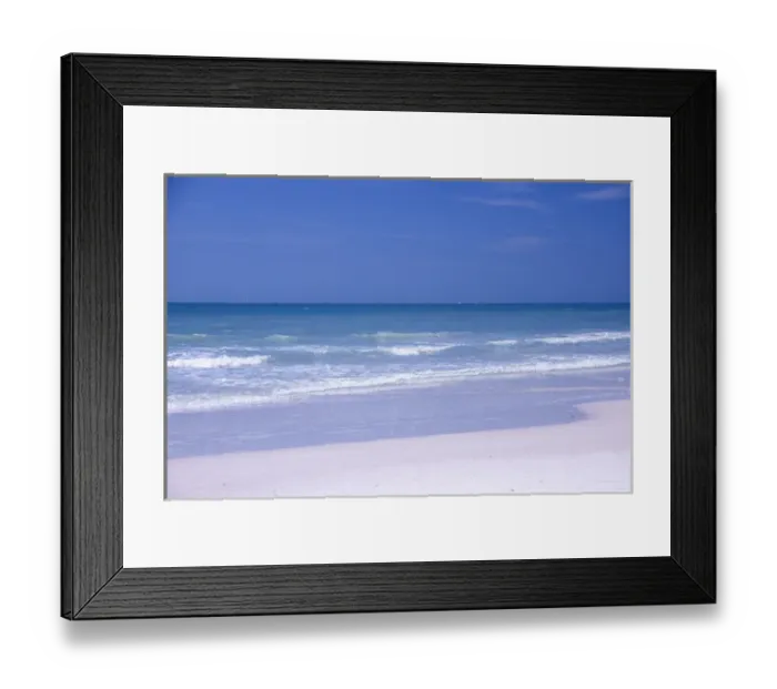 Framed Print : North America, USA, Florida, Sarasota, Crescent Beach, Siesta Key, Surf, Sand, Water Sky