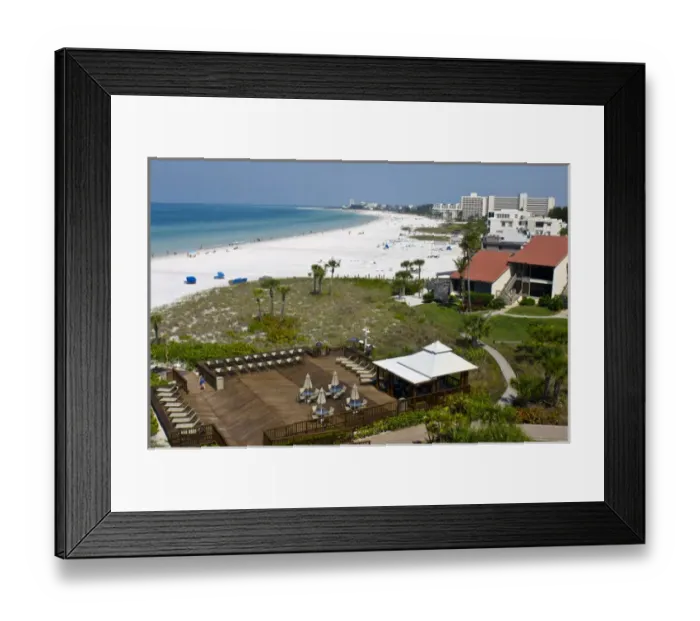 Framed Print : North America, USA, Florida, Sarasota, Crescent Beach, Siesta Key, People condo deck Framed Print : North America, USA, Florida, Sarasota, Crescent Beach, Siesta Key, People condo deck