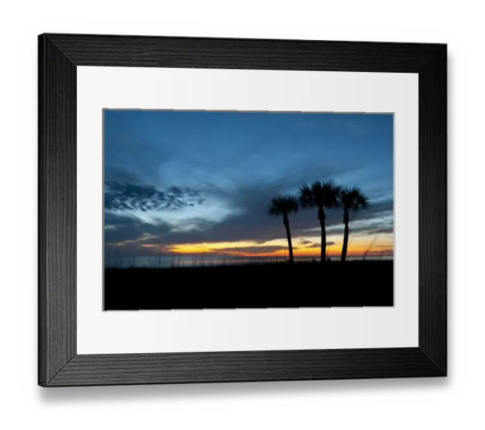 Framed Print : North America, USA, Florida, Sarasota, Sunset on the Crescent Beach, Siesta Key