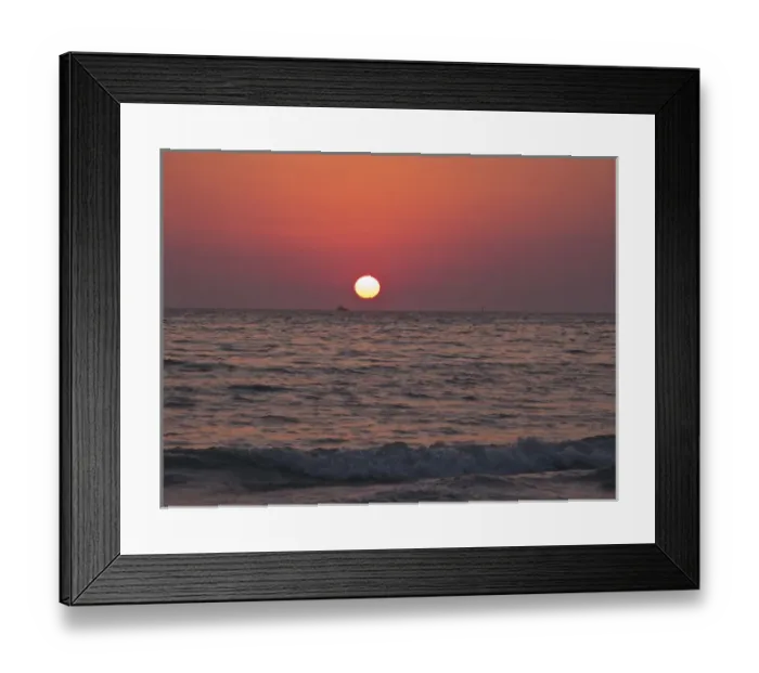 Framed Print : North America, USA, Florida, Sarasota, Sunset on the Crescent Beach, Siesta Key
