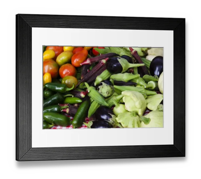 Framed Print : USA; North America; Georgia; Savannah; Fresh organic vegetables at a Farmers Market
