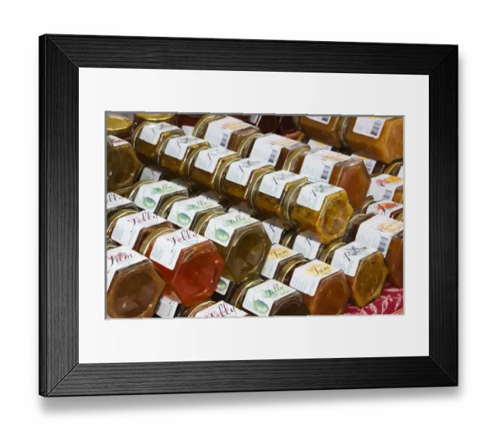 Framed Print : USA; North America; Georgia; Savannah; Home made jams and jellies at a Farmers Market Framed Print : USA; North America; Georgia; Savannah; Home made jams and jellies at a Farmers Market