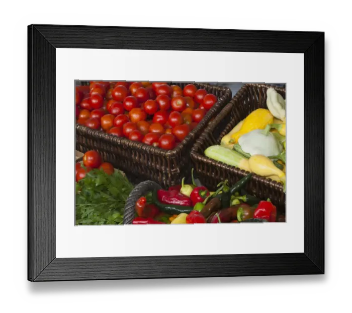 Framed Print : USA; North America; Georgia; Savannah; Fresh colorful organic vegetables at a Farmers Market Framed Print : USA; North America; Georgia; Savannah; Fresh colorful organic vegetables at a Farmers Market
