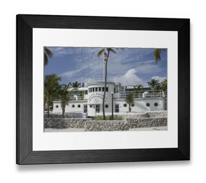 Framed Print : USA, Florida, Miami Beach. Nautical style Beach Patrol Headquarters in South Beach Framed Print : USA, Florida, Miami Beach. Nautical style Beach Patrol Headquarters in South Beach