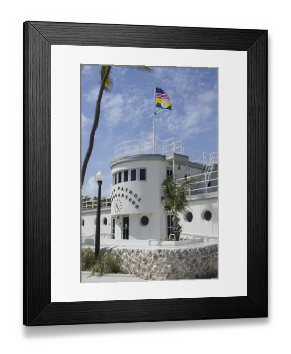 Framed Print : USA, Florida, Miami Beach. Nautical style Beach Patrol Headquarters in South Beach Framed Print : USA, Florida, Miami Beach. Nautical style Beach Patrol Headquarters in South Beach