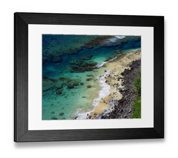 Framed Print : USA; Kauai Hawaii; A coral reef on the Na Pali coast