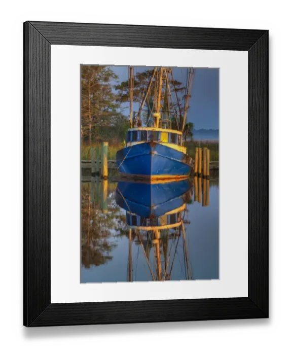 Framed Print : USA; North America; Florida; Apalachicola; Shrimp boat docked at harbor Framed Print : USA; North America; Florida; Apalachicola; Shrimp boat docked at harbor