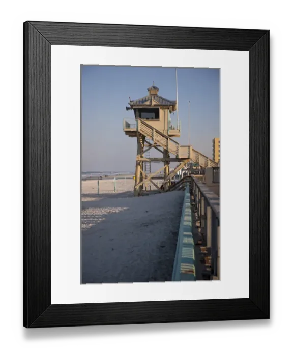 Framed Print : USA, Florida, New Smyrna Beach, lifeguard station