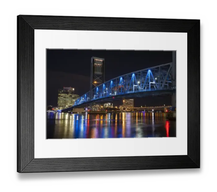 Framed Print : North America; USA; Florida; Jacksonville; The Main street Bridge also known as Framed Print : North America; USA; Florida; Jacksonville; The Main street Bridge also known as