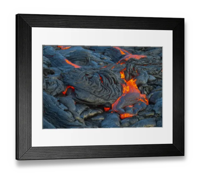 Framed Print : USA, Hawaii, The Big Island, Kilauea. Molten lava hardening