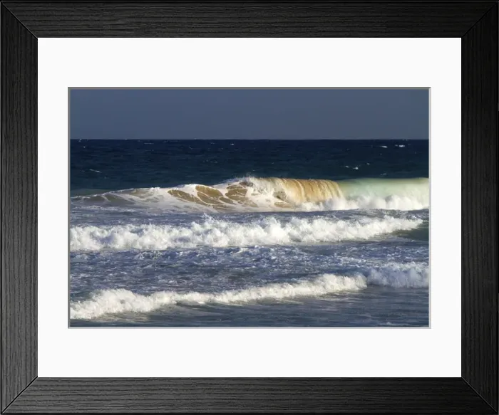 Framed Print : Pacific ocean waves off the island coast of Kauai, Hawaii, USA