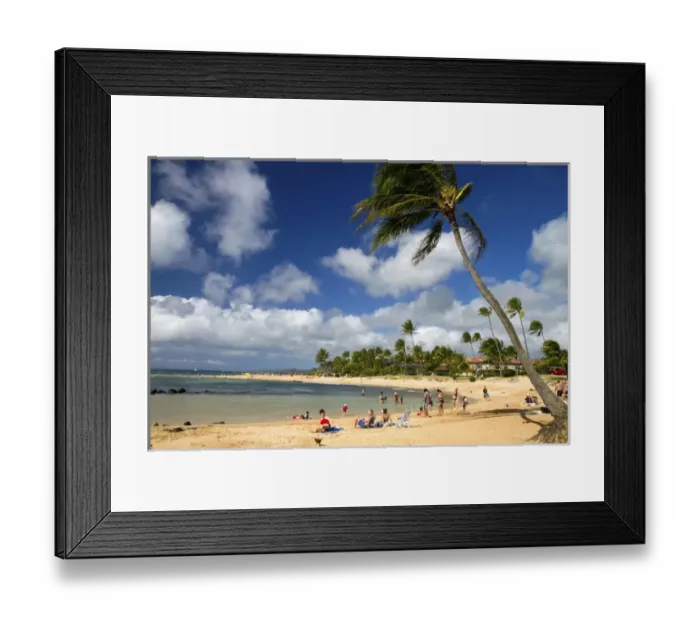 Framed Print : Poipu Beach Park on the southern coast of Kauai island, Hawaii, USA Framed Print : Poipu Beach Park on the southern coast of Kauai island, Hawaii, USA
