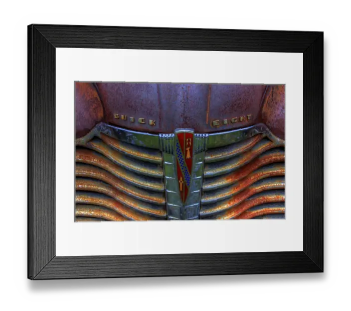 Framed Print : North America, USA, Georgia; Grill of old rusted Buick at Old Car City