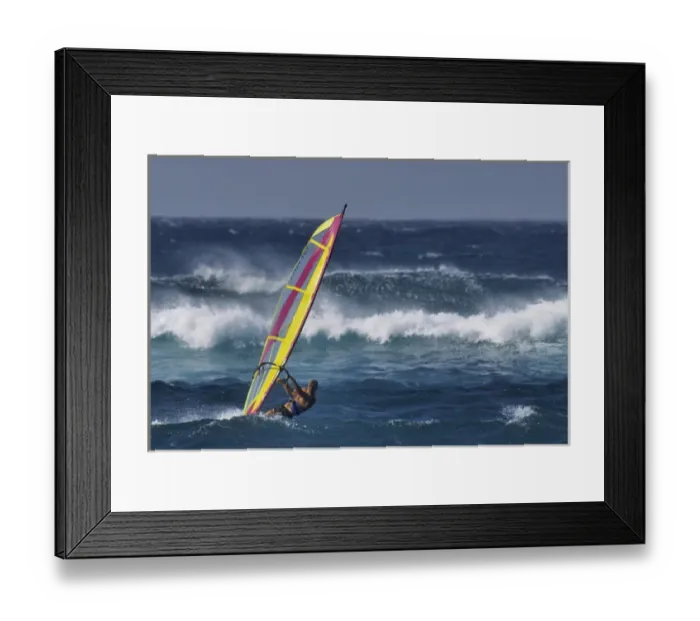 Framed Print : USA, Maui, Hawaii, Sunset, Windsurfing, Ocean