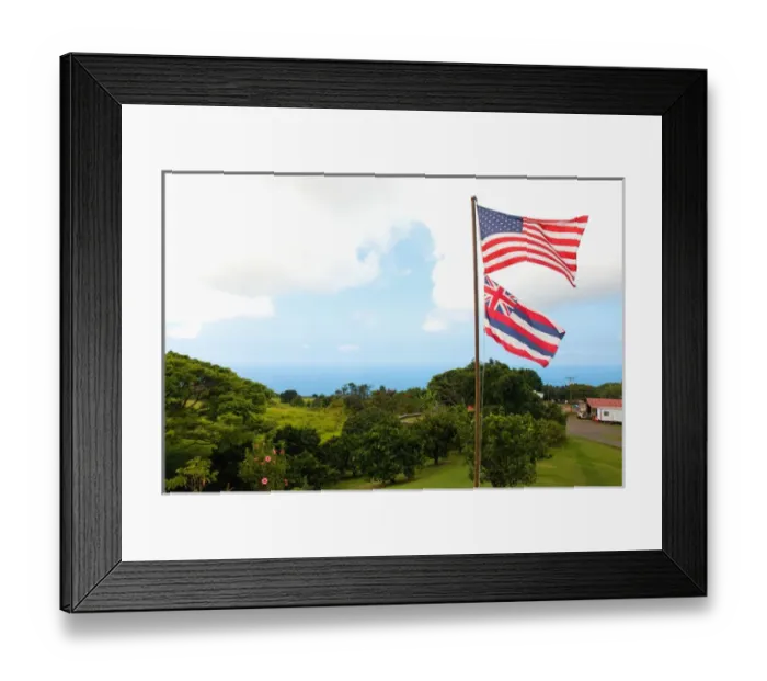 Framed Print : Hawaii, Big Island, South Kona, Captain Cook. Greenwell Kona Coffee Farm plantation