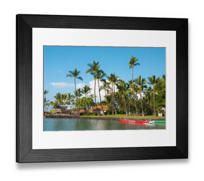 Framed Print : Hawaii, Big Island, Kona-Kailua. Palm trees outside the King Kamehameha Hotel Framed Print : Hawaii, Big Island, Kona-Kailua. Palm trees outside the King Kamehameha Hotel