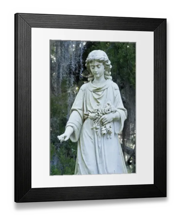 Framed Print : USA, GA, Savannah, Bonaventure Cemetary, Angel Statue