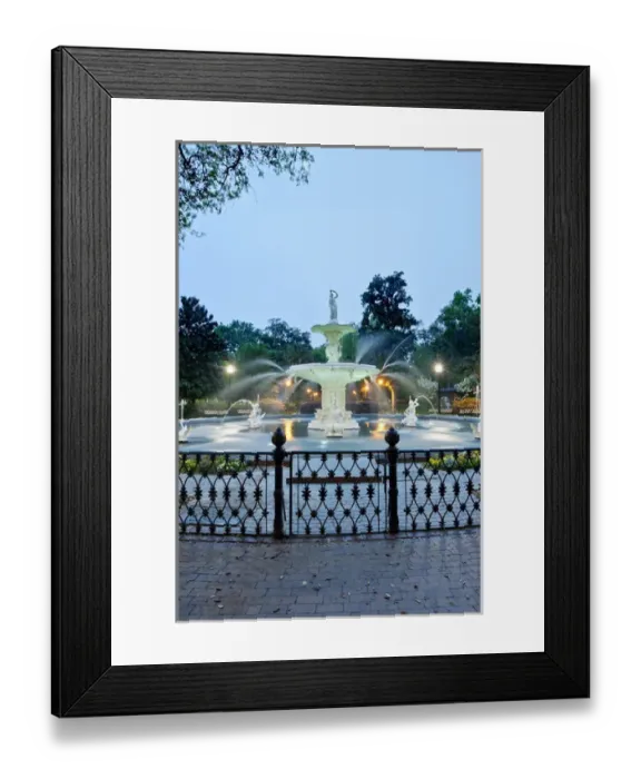 Framed Print : USA, GA, Savannah, Forsyth Park, Forsyth Fountain at Dawn Framed Print : USA, GA, Savannah, Forsyth Park, Forsyth Fountain at Dawn