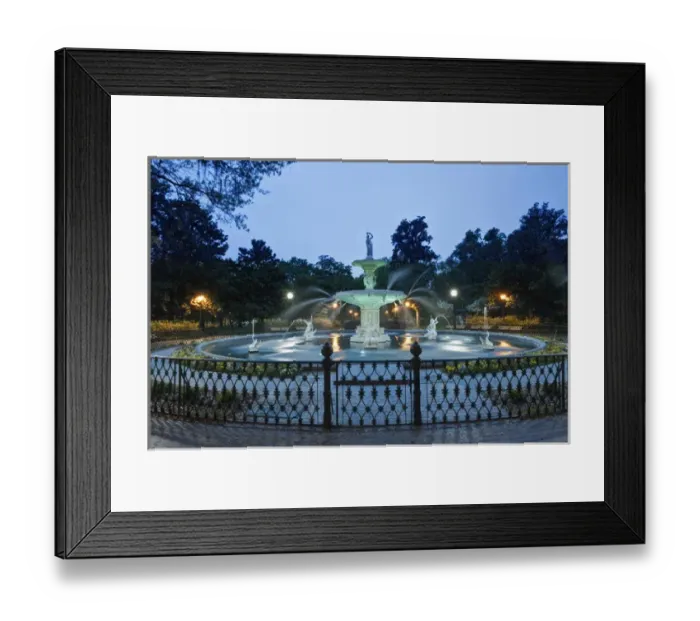 Framed Print : USA, GA, Savannah, Forsyth Park, Forsyth Fountain at Dawn Framed Print : USA, GA, Savannah, Forsyth Park, Forsyth Fountain at Dawn