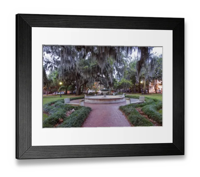 Framed Print : USA, GA, Savannah, Historic District, Orleans Square