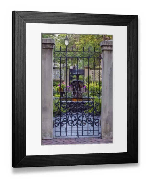 Framed Print : USA, GA, Savannah, Historic District, Private Garden