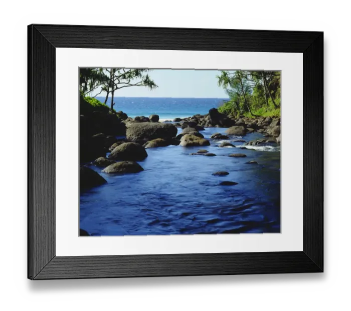 Framed Print : USA; Kauai Hawaii; A Fresh water stream on the Na Pali coast Framed Print : USA; Kauai Hawaii; A Fresh water stream on the Na Pali coast