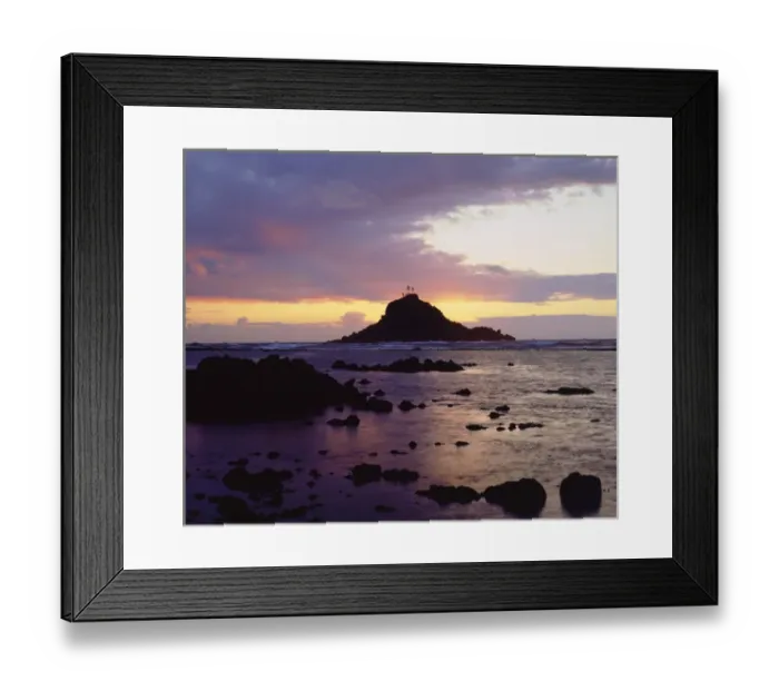 Framed Print : USA; Maui; Hawaii; Sunrise over Three Palm Tree Island Framed Print : USA; Maui; Hawaii; Sunrise over Three Palm Tree Island