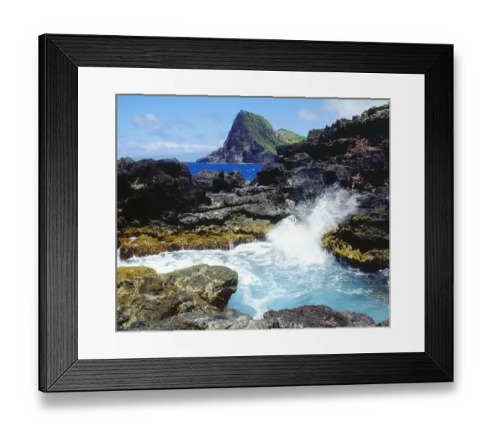 Framed Print : USA, Maui Hawaii, Waves breaking on the northeast coast