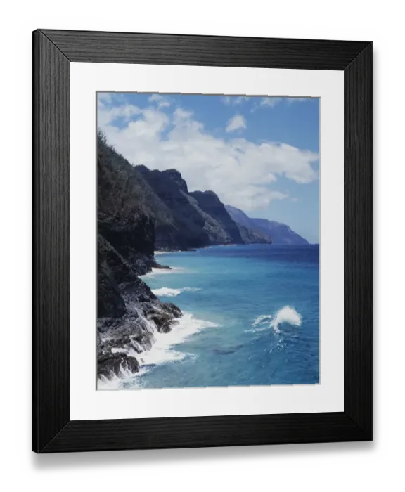 Framed Print : CTF-0945. Hawaii, Kauai, Waves from the Pacific Ocean along the Na Pali Coast Framed Print : CTF-0945. Hawaii, Kauai, Waves from the Pacific Ocean along the Na Pali Coast